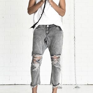 One Teaspoon Grey Lonely Boys Distressed Jeans